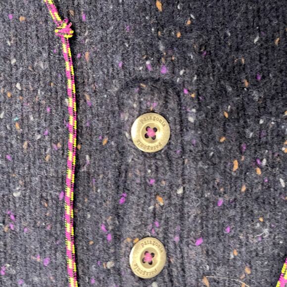 Patagonia Ranchito Hoodie Womens M Blue Flecked Knit Henley Sweater Pullover - Picture 6 of 14
